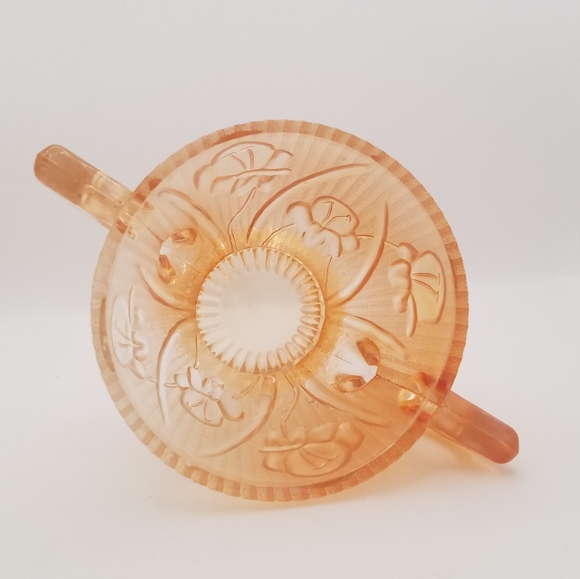 Jeannette Iris and Herringbone Vintage Iridescent Sugar bowl with lid - Picture 5 of 11